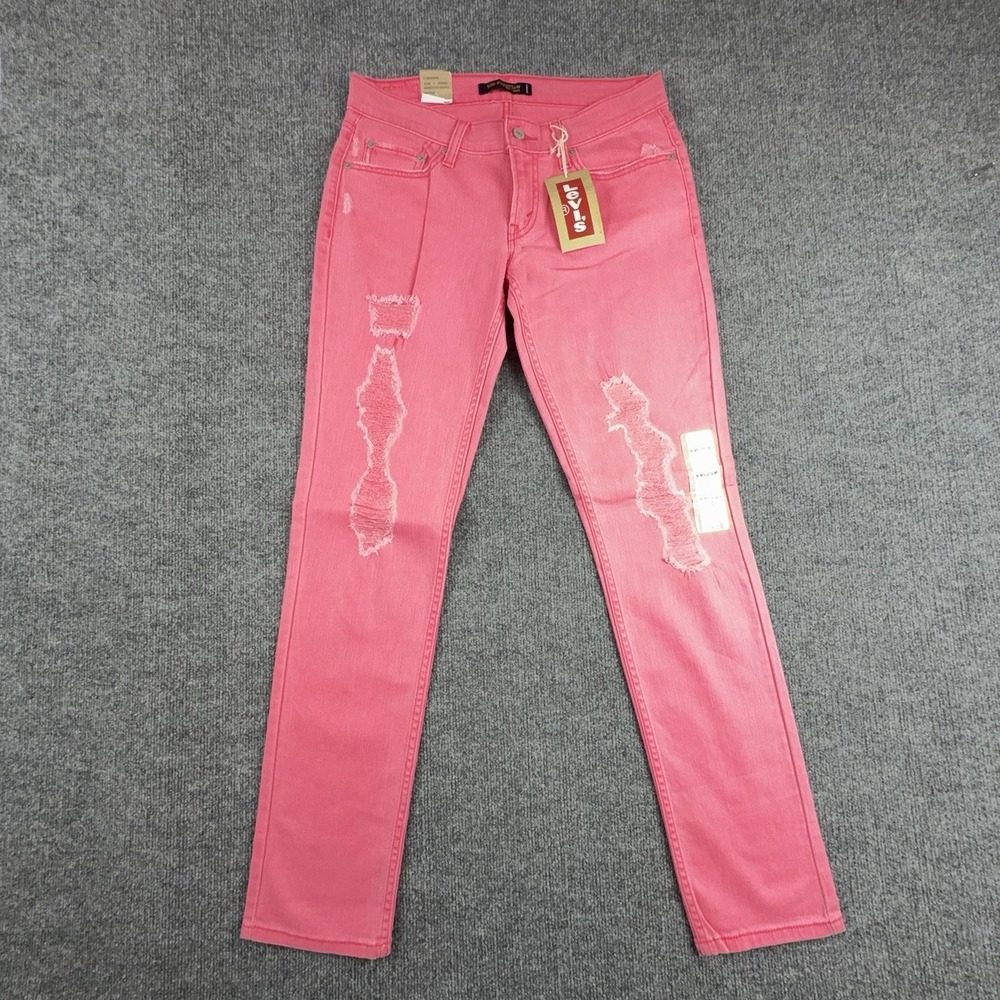 Y2K Levi's 524 Superlow Skinny Jeans Juniors 9 Hot Pink Ultra Low Rise Stretch